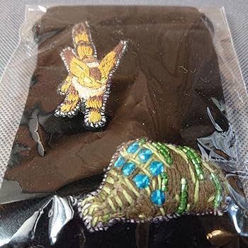 ジブリ　刺繍ブローチ　アニメージュとジブリ展　タマオワールド アニメージュとジブリ展 刺繍ブローチ テト 王蟲 風の谷の